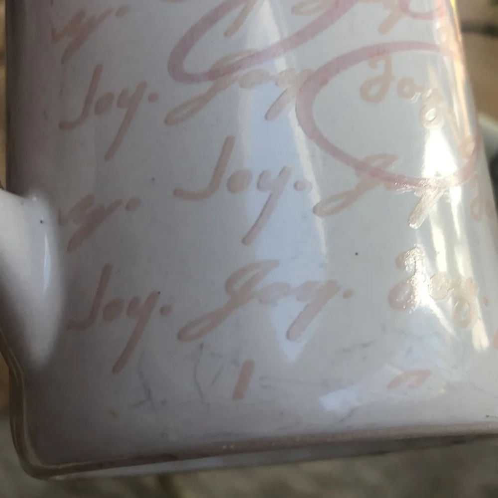 Gibson Joy Pink & White Latte Coffee Mug‎